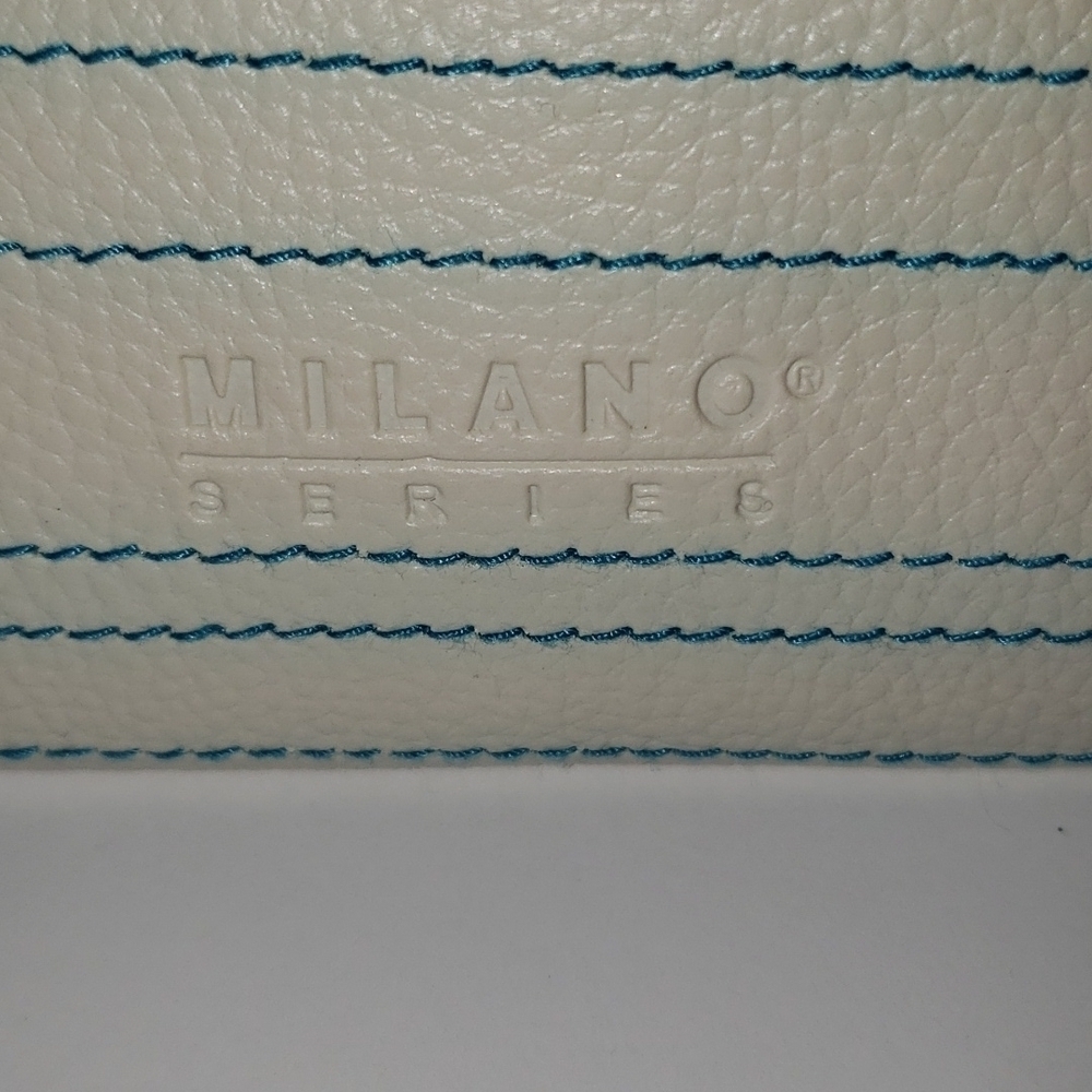 Milano Cream and Turquoise Clutch Purse - Picture 6 of 6